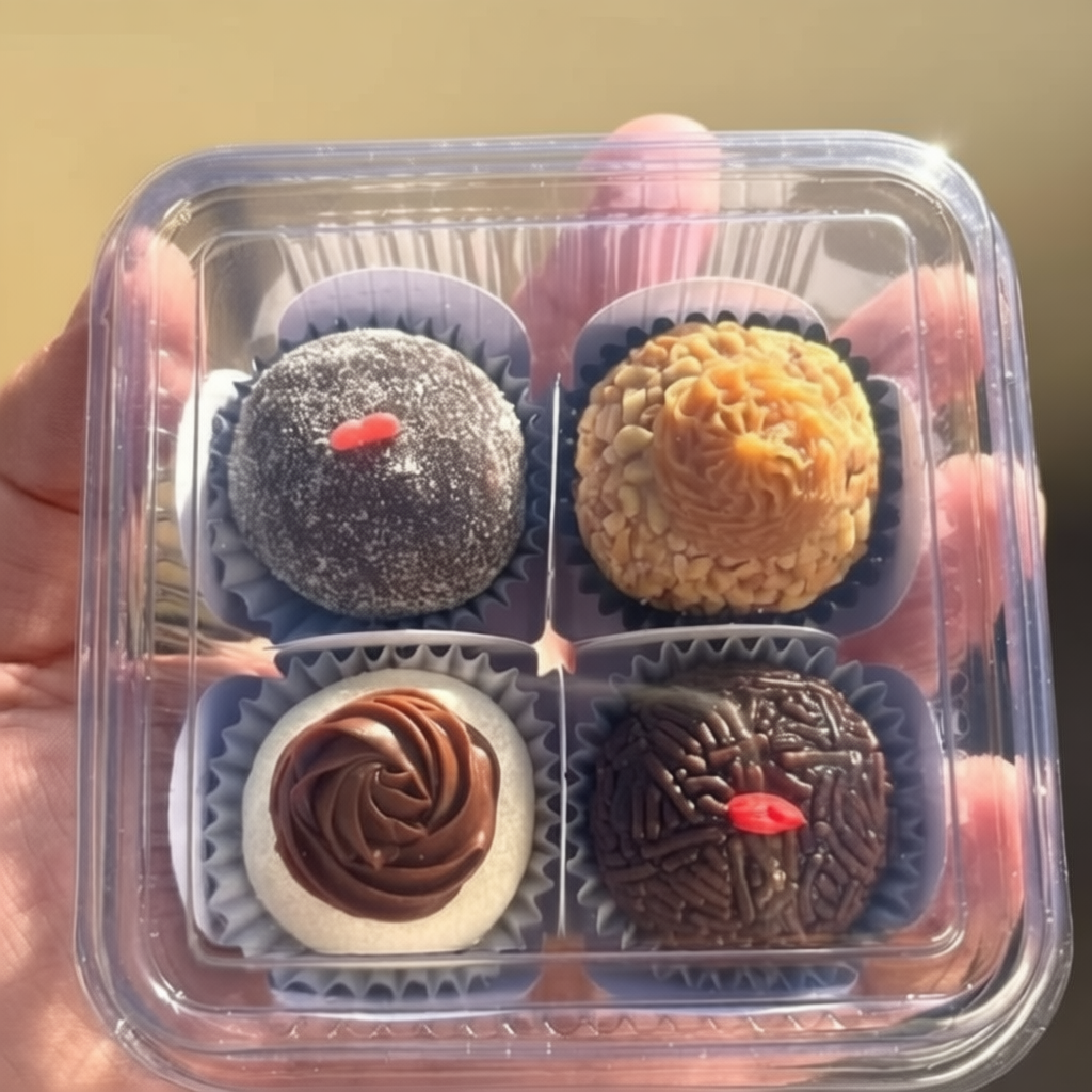 300 Potes Quadrado Embalagem Para Bolo Doce Brigadeiro Sobremesas - 25/50/100/300 unidades