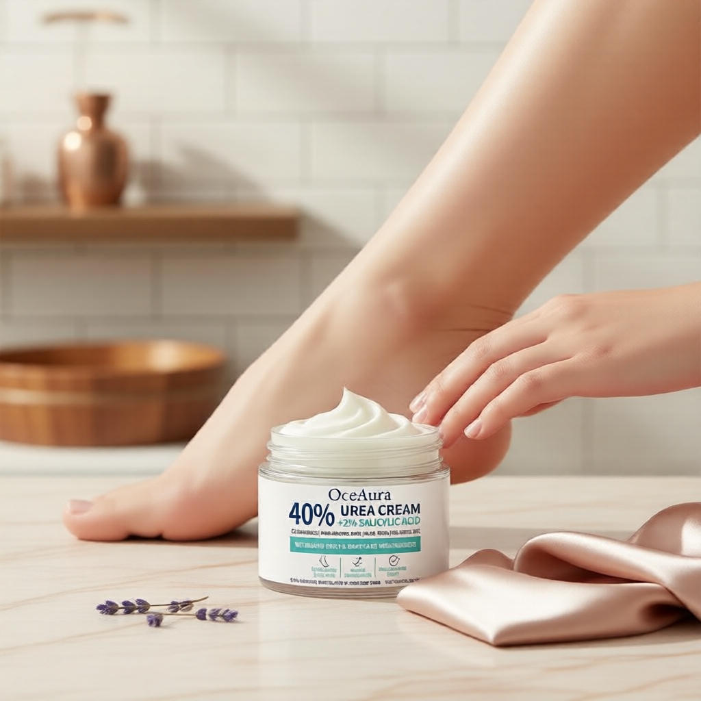 Creme Corporal e para Pés de Uréia 40% Intensivo 100g - Hidratação Profunda para Calcanhares Rachados, Reparação de