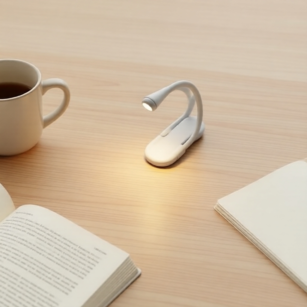 Luz de Presilha 360° Recarregável por USB - Luminária LED para Livros com Proteção Ocular para Leitura na Cama