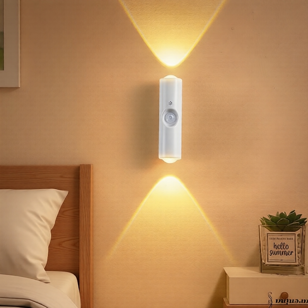 Luz de Parede Gradiente RGB - Lâmpada Noturna Magnética Recarregável com Sensor de Movimento
