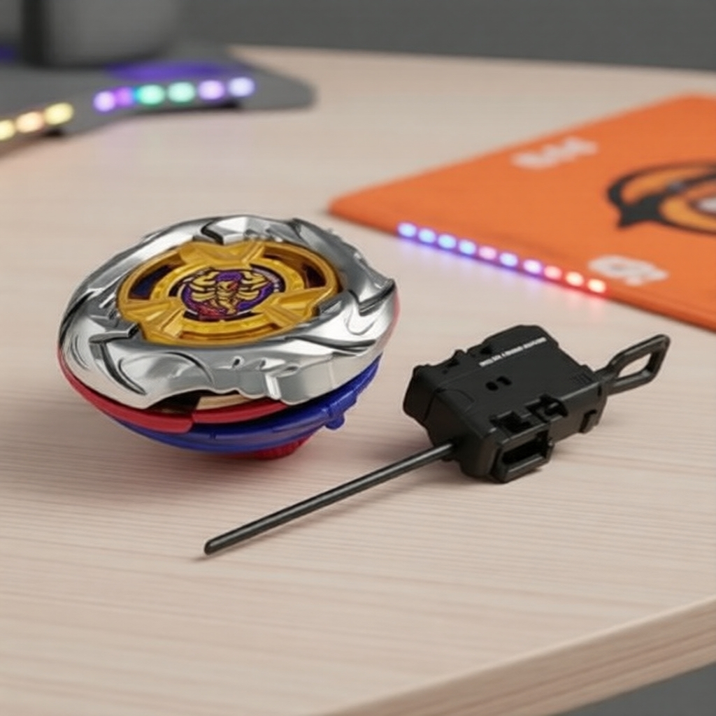 Beyblade X UX-14 Escorpião Lançador de Lançador de Pião X Conjunto: Pião de Fusão de Metal com Empunhadura LED e