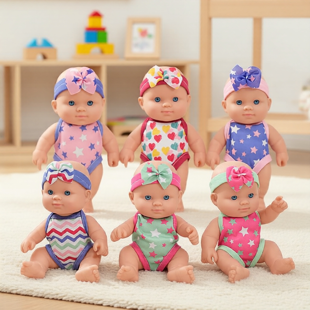 Boneca de Silicone Mini Realista - Brinquedo Macio e Calmante para Crianças, Companheira Perfeita para a Brincadeira