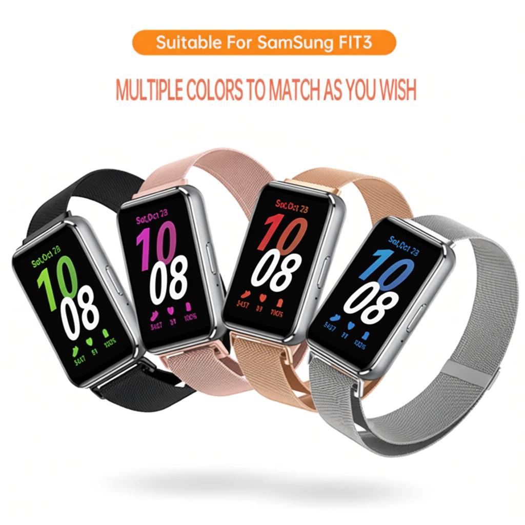 1/2/3/4 Pulseira De Metal Magnético Para Galaxy Fit 3