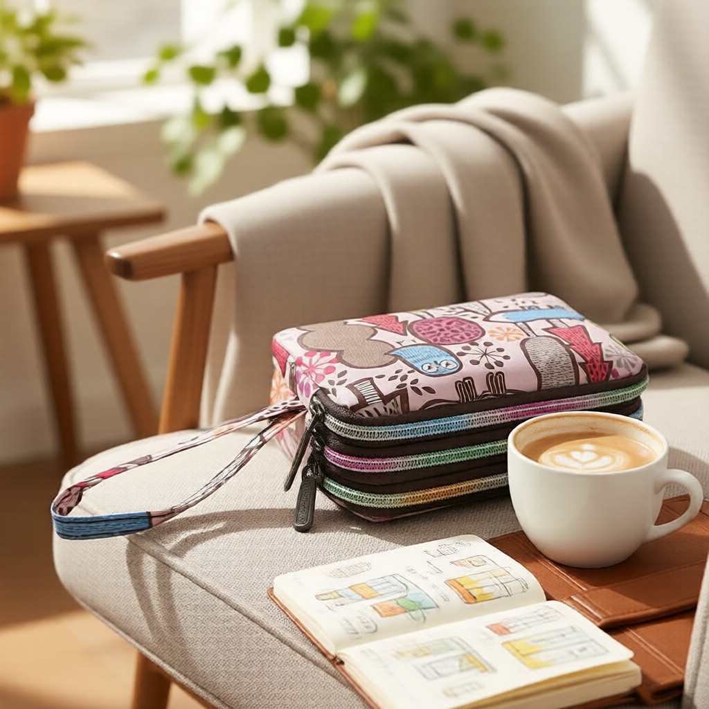 Bolsa Feminina de Mão com Três Zíperes em Tela: Clutch, Bolsa de Mão e Porta-Celular