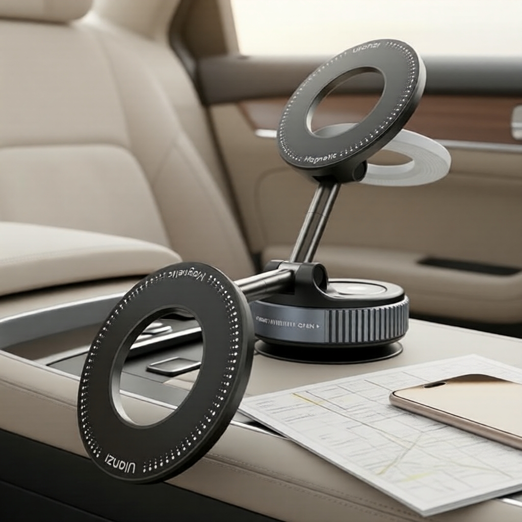 Suporte Magnético de Vácuo para Telefone Ulanzi SK-25, Rotativo 360° para Uso em Carro/Painel/Penteadeira