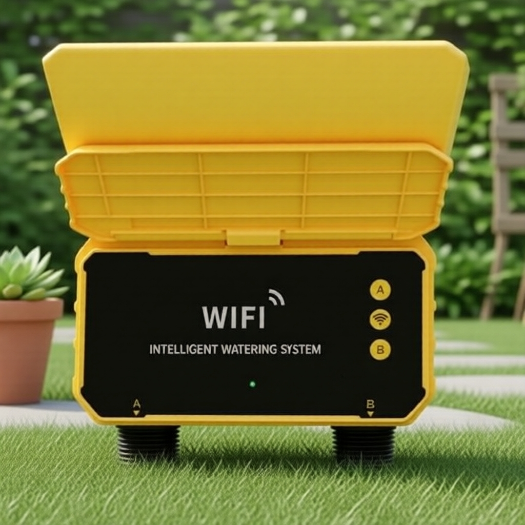  Temporizador Inteligente de Irrigação Solar de 2 Zonas com WiFi, Sistema Automático de Irrigação de Jardim Controlado