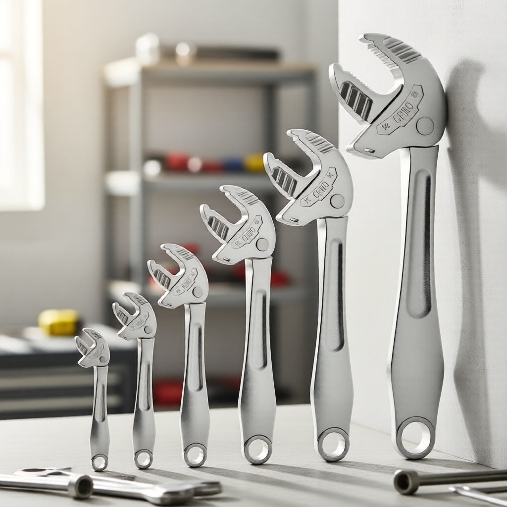  Chave de Garra Industrial com Catraca de Serviço Pesado - Mandíbula Ajustável e Auto-Adaptável para Aberturas Largas.