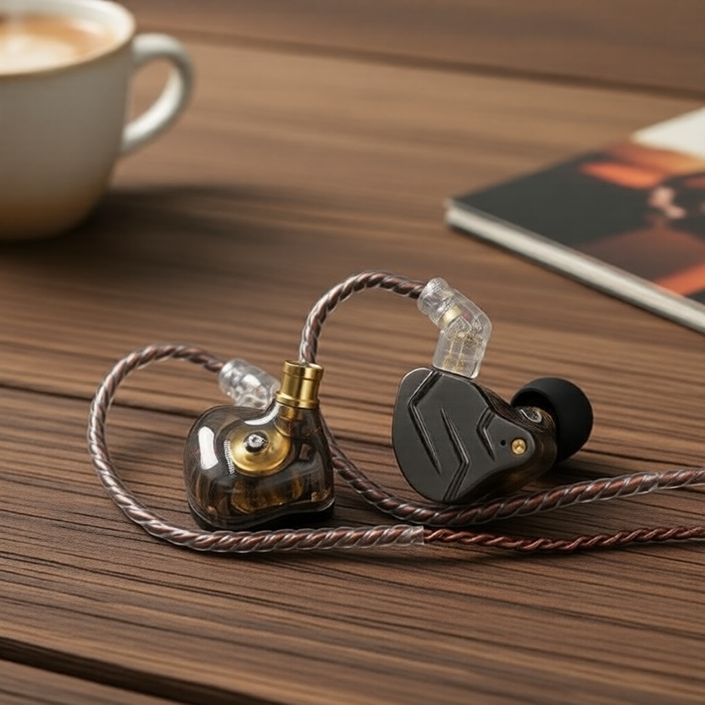 Fones de Ouvido Intra-Auriculares Híbridos KZ ZSN PRO 1BA 1DD, Cabo Destacável, Monitoramento HIFI em Metal, Fones