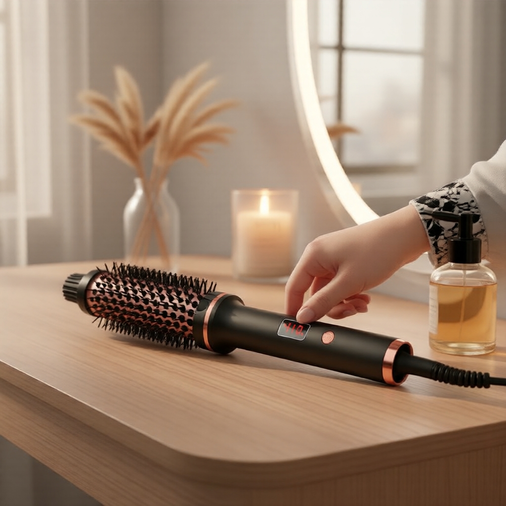 Escova Modeladora de Íon Cerâmica com Aquecimento Rápido em 30s, Ferramenta de Estilização 3 em 1 em Oferta na Shopee