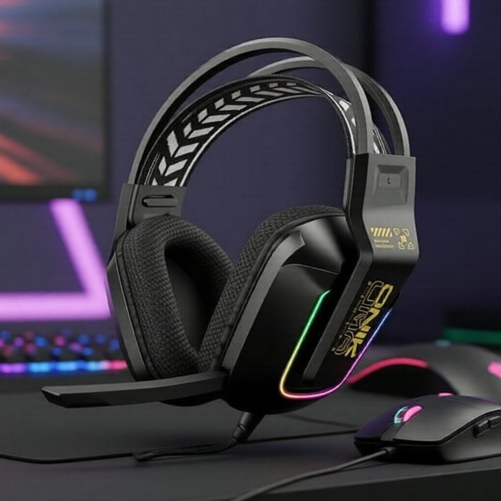 Headset Gamer Com Fio Onikuma X13, Drivers de 50mm, Luz RGB, com Microfone