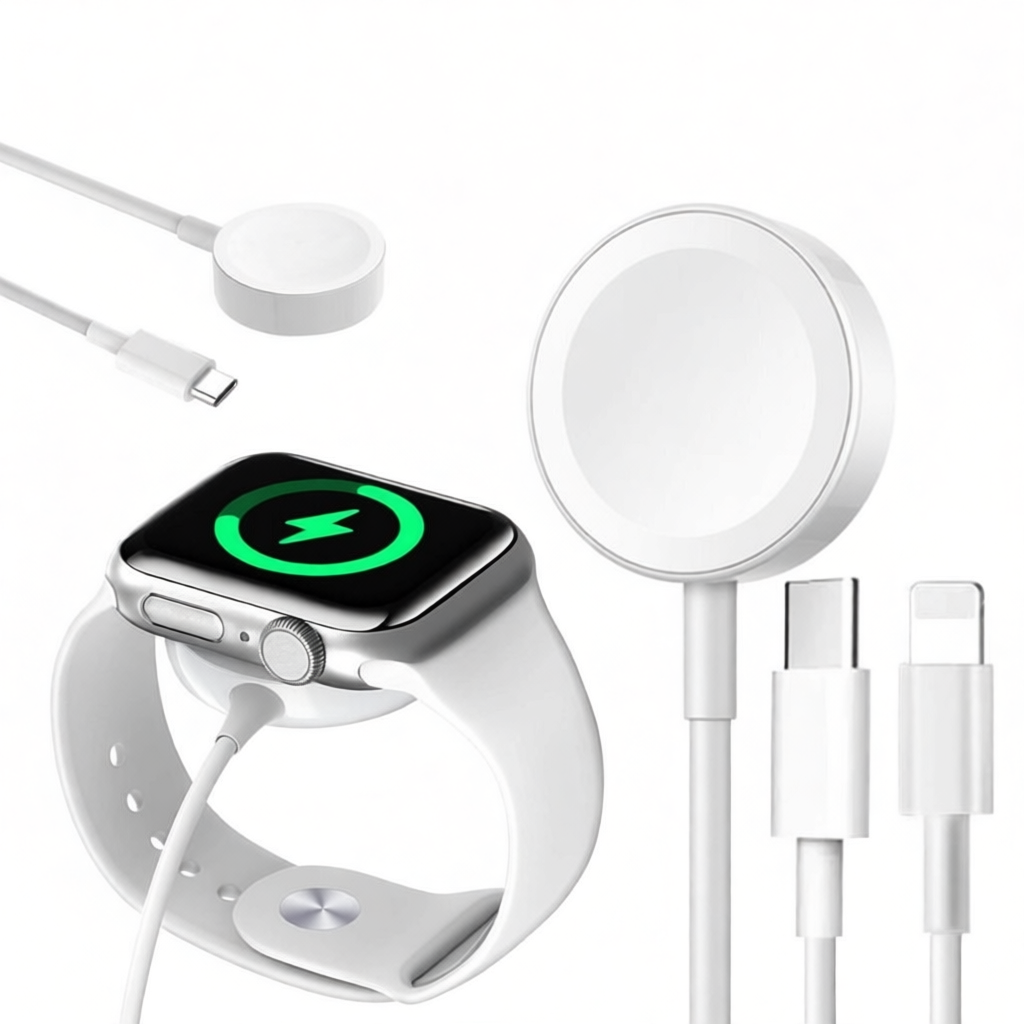 Carregador Relógio Magnético Por Indução USB/TIPO C Smartwatch Apple Watch