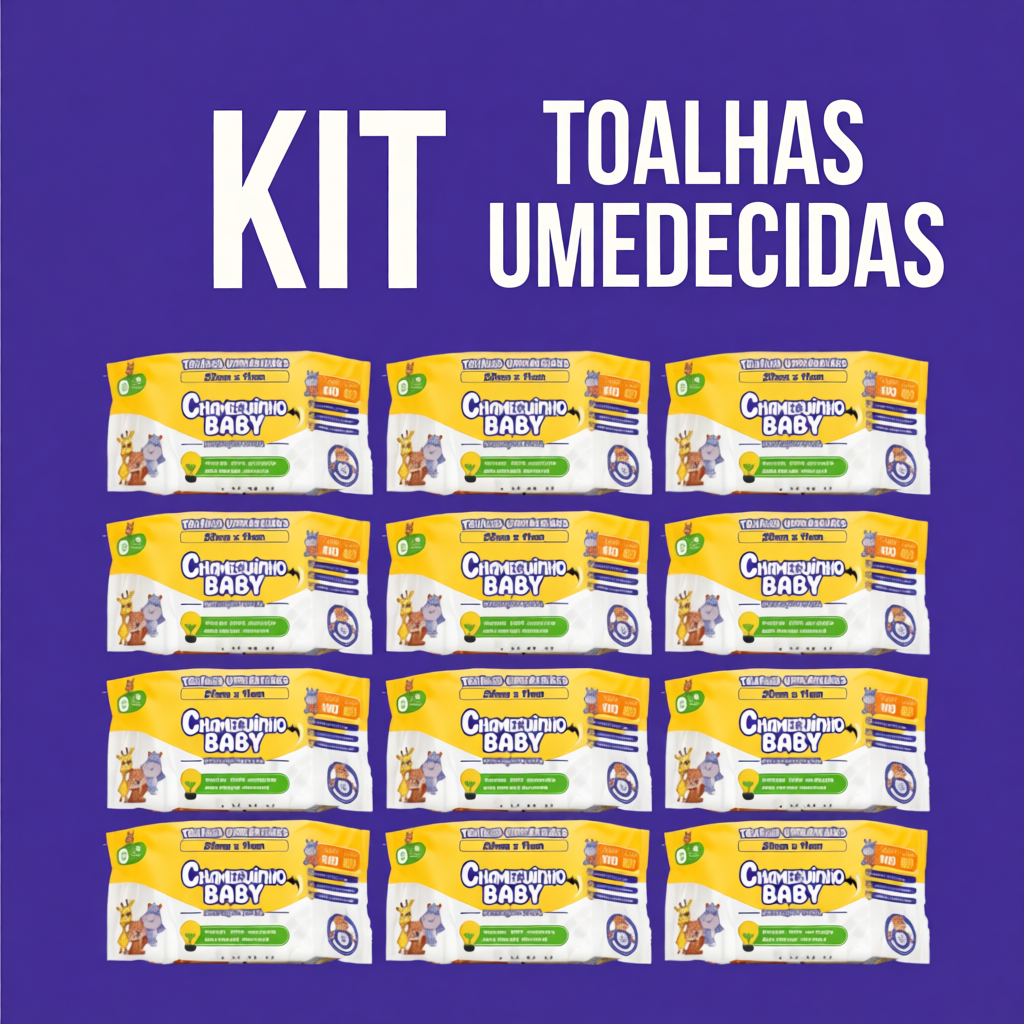 Kit Toalhas Umedecida Lenços - Pacotes Chameguinho