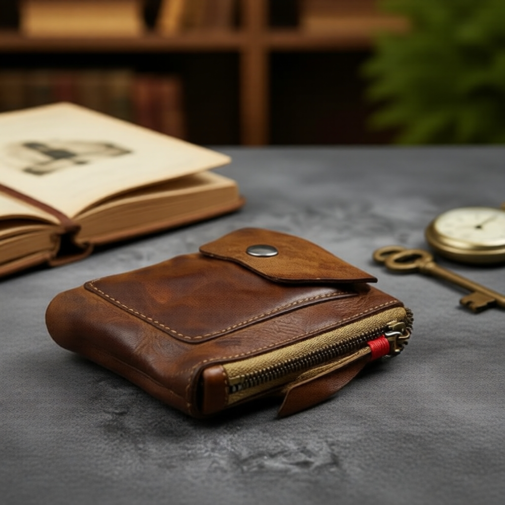 Bolsa de Moedas Mini Retrô de Couro Legítimo, Cartucheira Unissex em Oferta na Shopee