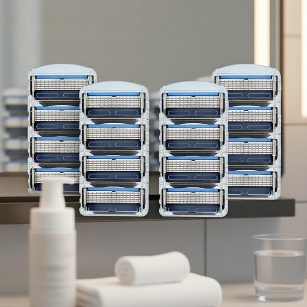 Lâminas de reposição para barbeador manual, 16 peças, 6 lâminas de camadas, compatíveis com Gillette Fusion 5,