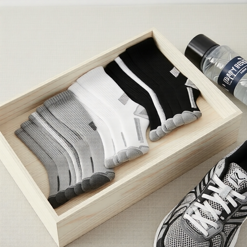  Meias Esportivas Masculinas Longas - Kit 6/12/18 Pares, Secagem Rápida, Respiráveis para Corrida e Basquete