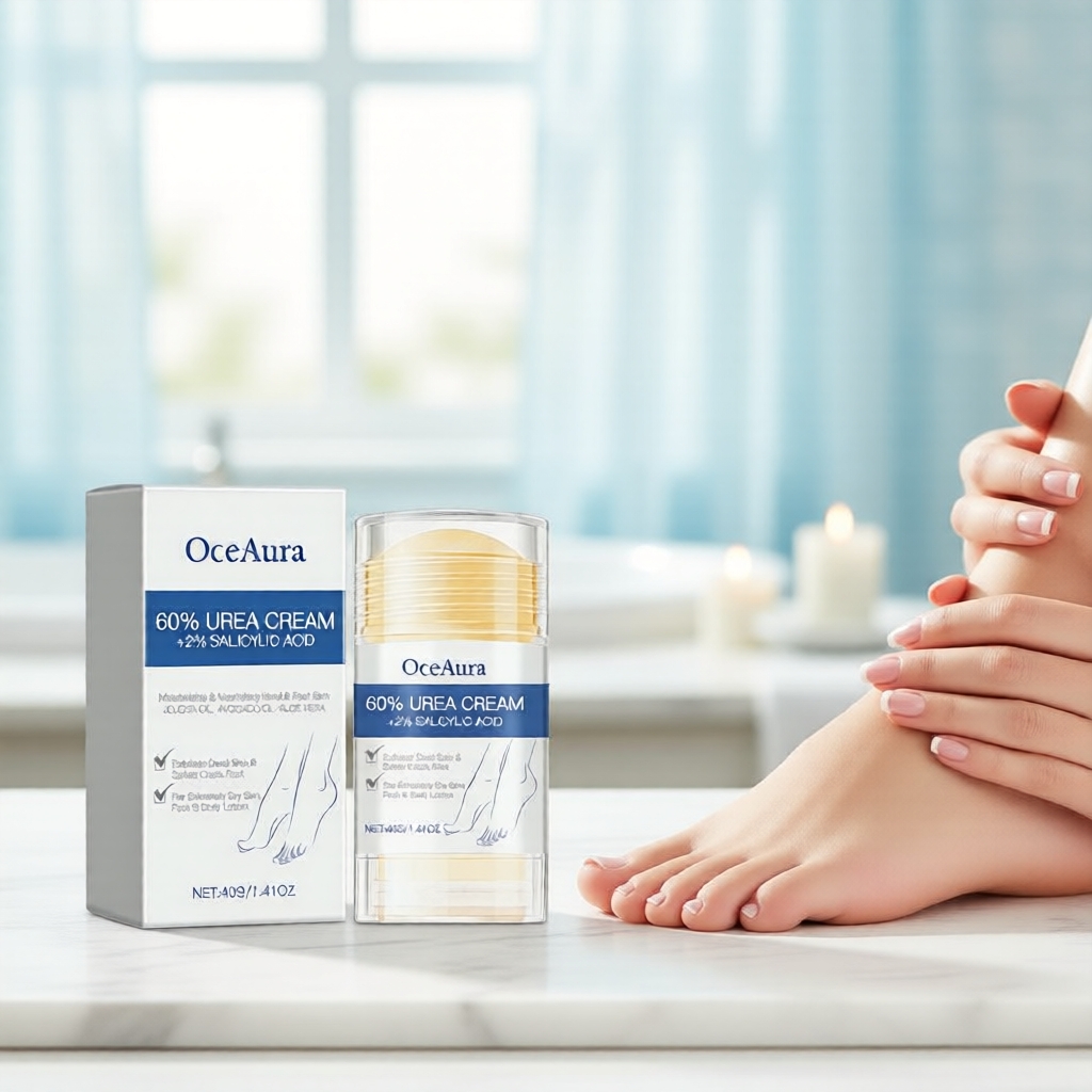 Bastão de Creme para os Pés com Ureia – 60% Ureia & 2% Ácido Salicílico, Nutritivo Profundo para Pés Ressecados e
