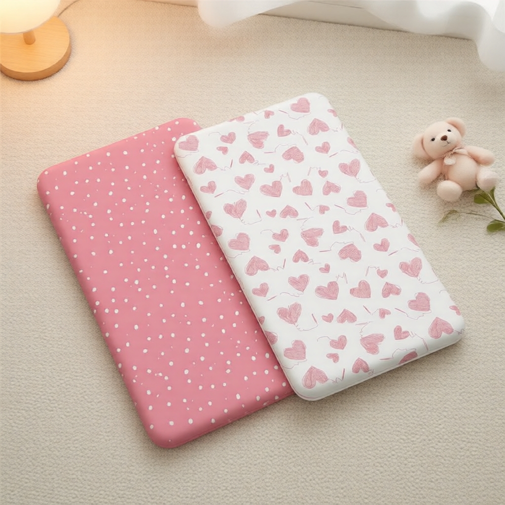  2 unidades de lençol de elástico para berço, macio e respirável, roupa de cama para bebê, presente de berçário fofo