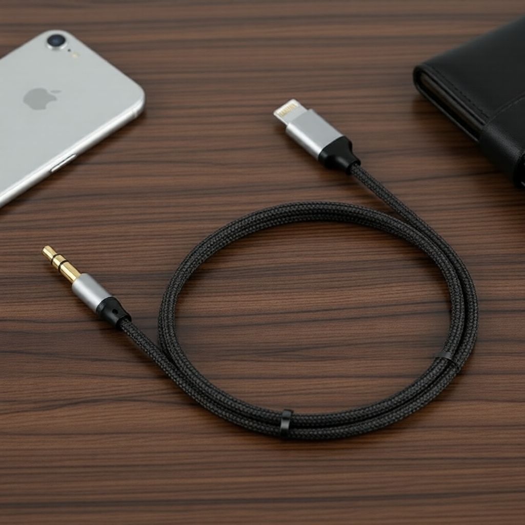 Cabo Lightning para Áudio AUX 3,5 mm para iPhone/iPod/Som de Carro