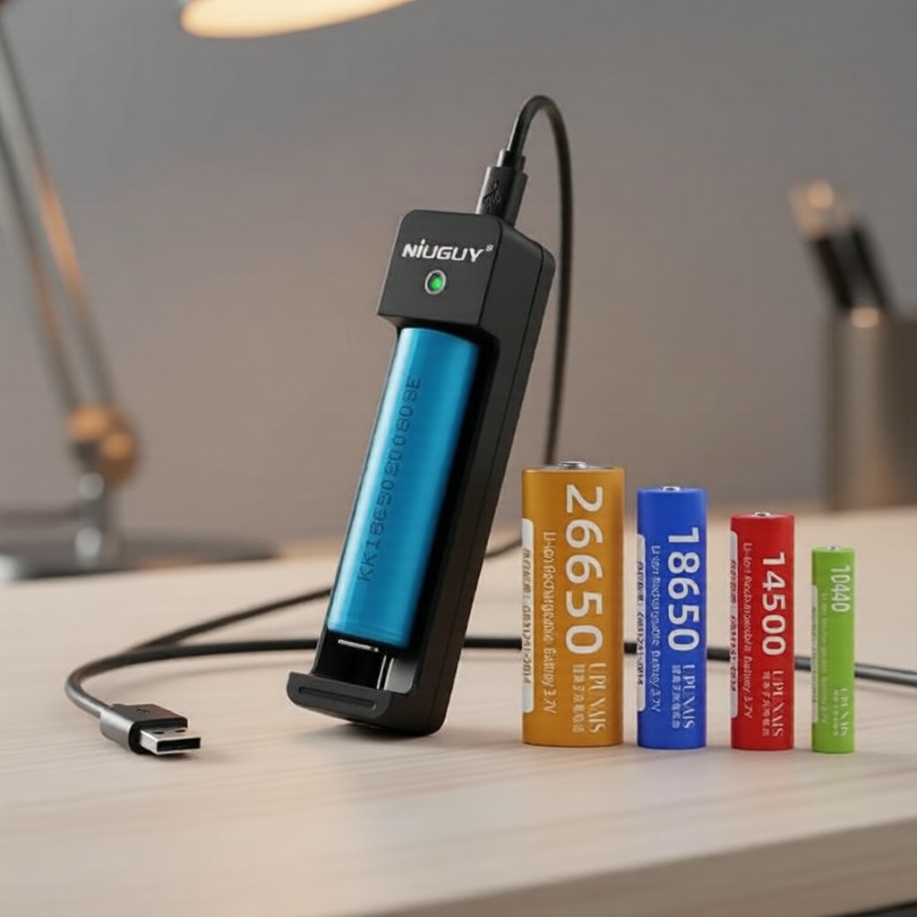  Carregador Universal Recarregável para Baterias 18650 26650 17500 16340 14500 10440 21700 RCR123 Li-Ion