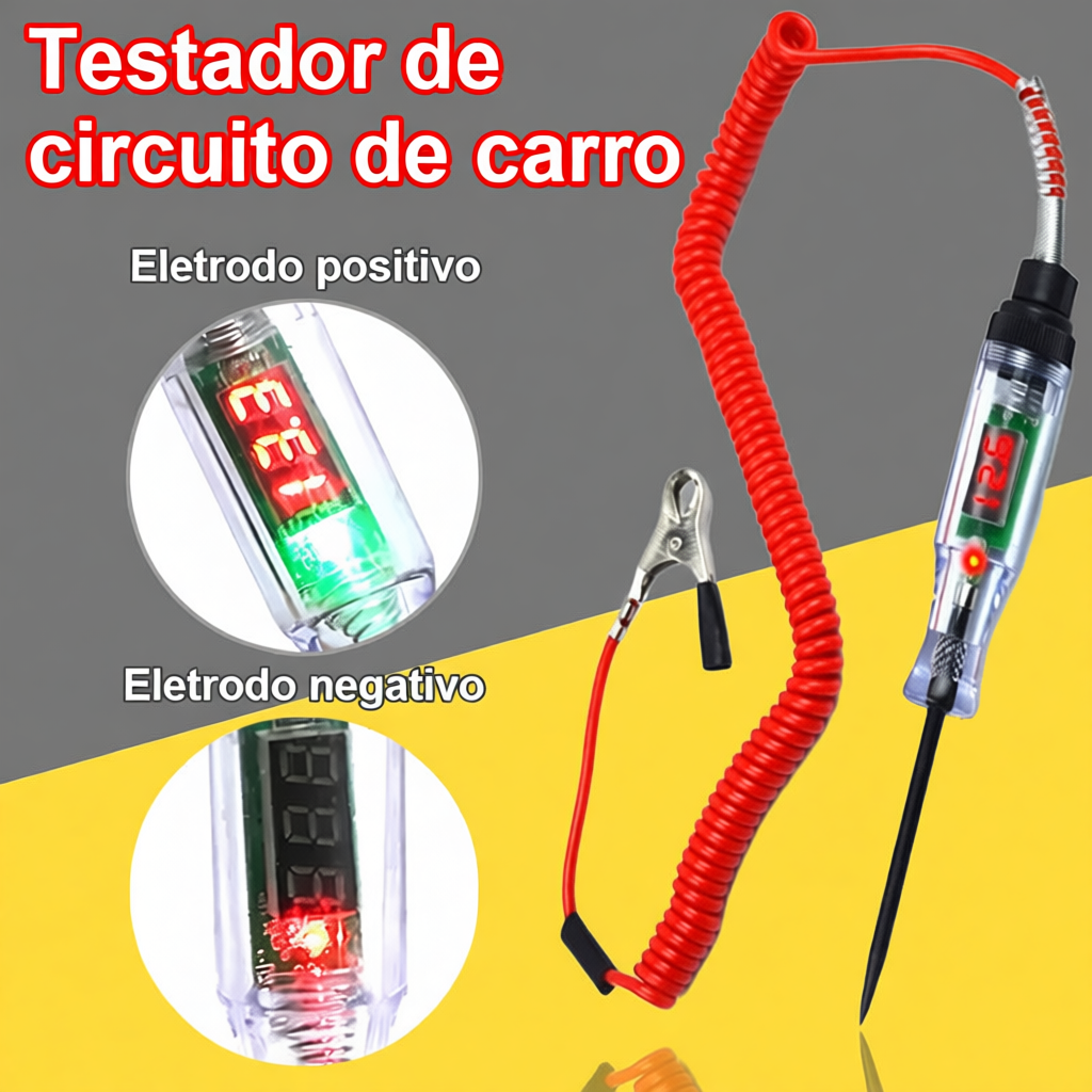 Caneta De Luz De Teste De Carro 12V 24V Testador De Circuito Digital LED Detector De Tensão Analisador De Bateria Para