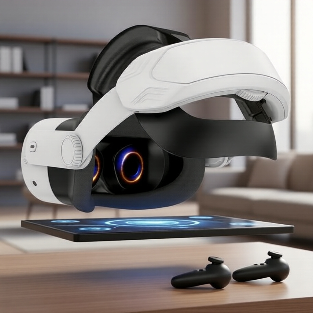 Alça de Cabeça VR Sem Bateria para Oculus Quest 3S 3 2 – Conforto Ajustável e Redução da Pressão Facial