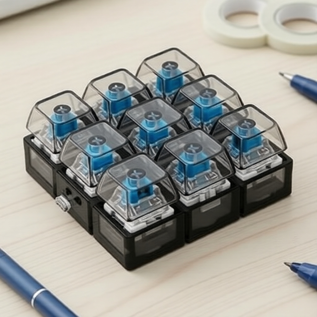Fidget Keycap Brinquedo 3 Peças, 9 Teclas, Tampas de Teclado DIY & Chaveiro para Alívio da Ansiedade