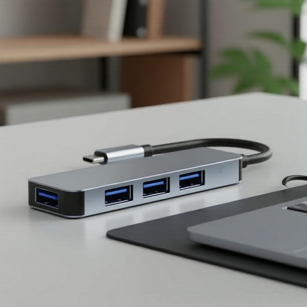 Adaptador multifuncional VGA para Type C com carregamento PD, hub de 4 portas USB 3.0/2.0 e HDMI 4K