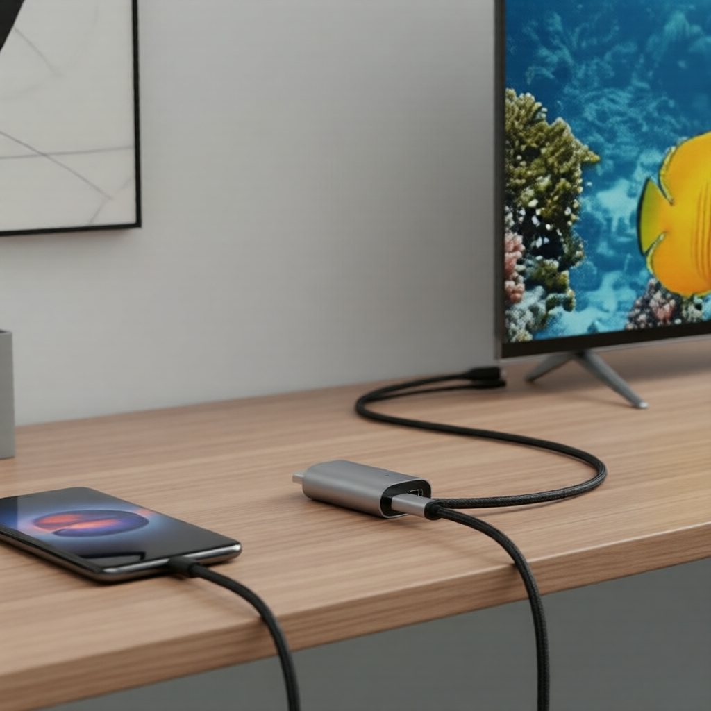 LD39 Pro Adaptador USB-C/Micro USB para HDMI, Cabo de Exibição HD para Telefones