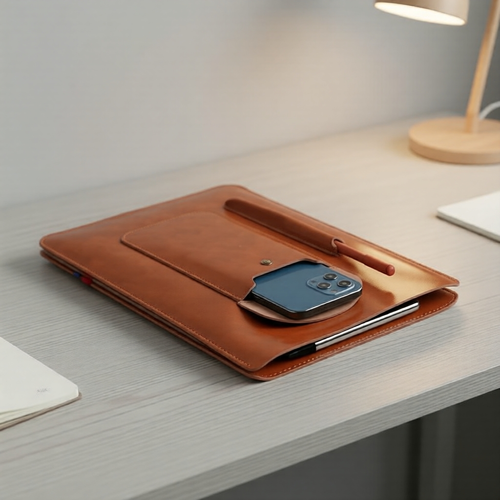  Capa de couro para laptop para MacBook Air 13 13,3 14 15,4 16 polegadas, elegante