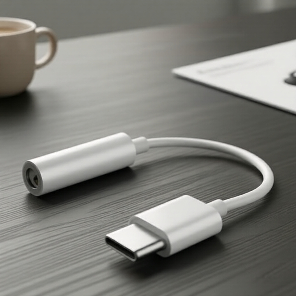Adaptador trançado USB-C para jack auxiliar de 3,5 mm para tablets Android