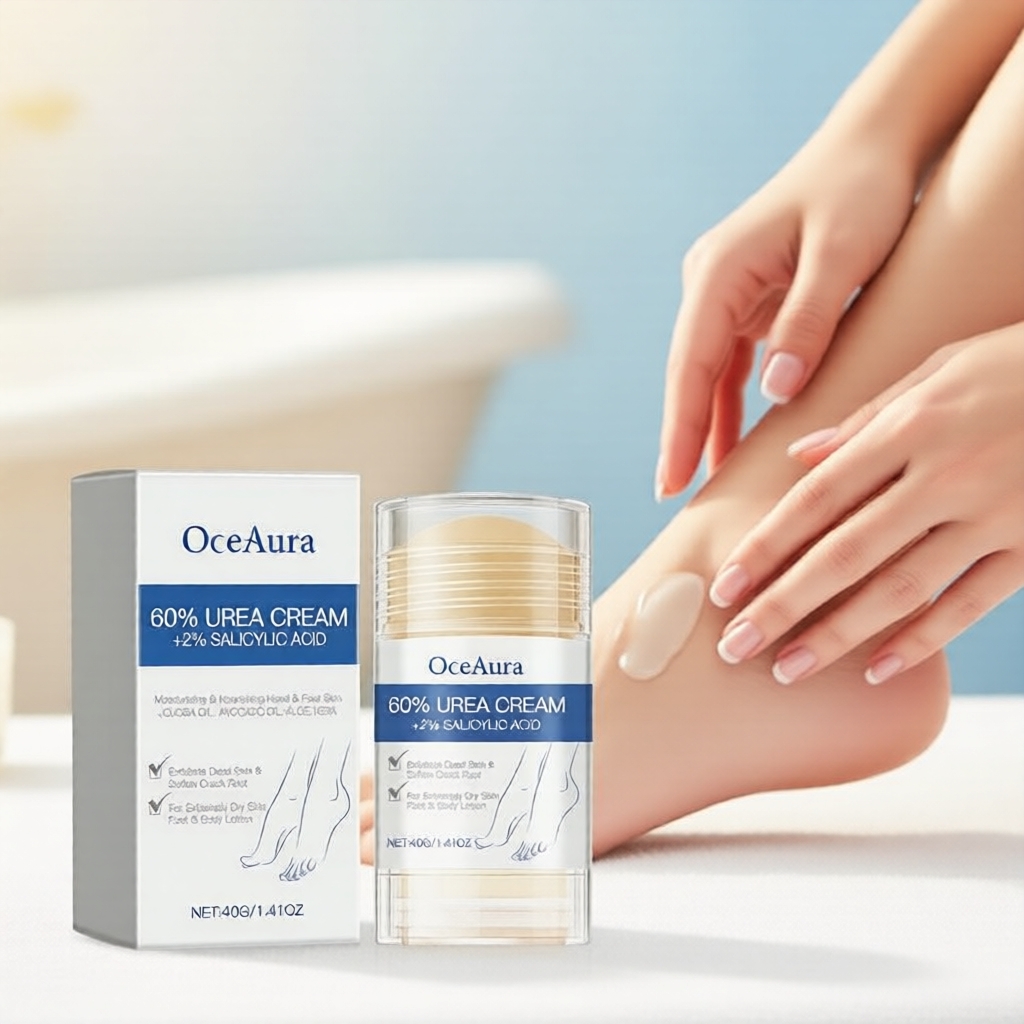 Bastão Creme Reparador para os Pés – Ureia 60% e Ácido Salicílico 2%, Bálsamo Hidratante Profundo para Pés Secos e