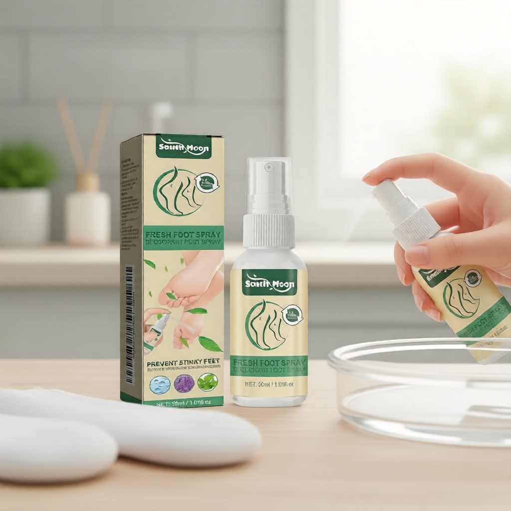  Pulverizador Desodorizante para Pés & Calçados, Elimina Odores Naturais para Pés Suados, Fórmula de Óleos Essenciais