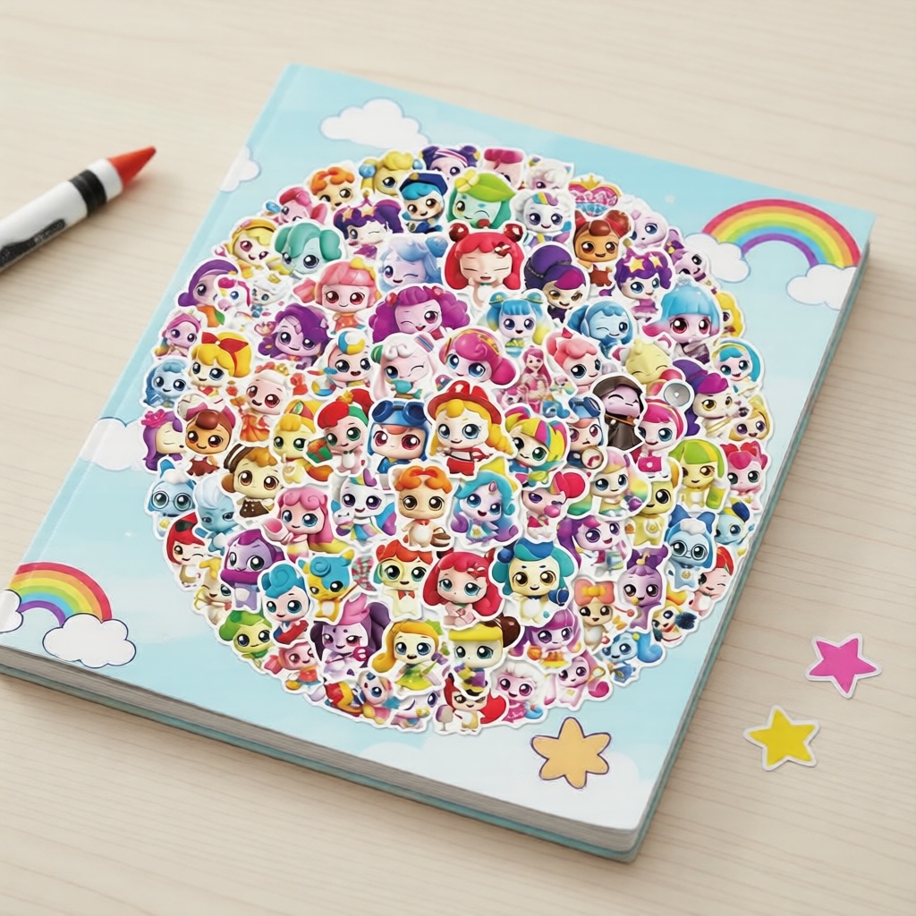 100PCS Teenieping Mini Adesivos Impermeáveis Fofos para DIY de Celular e Caderno