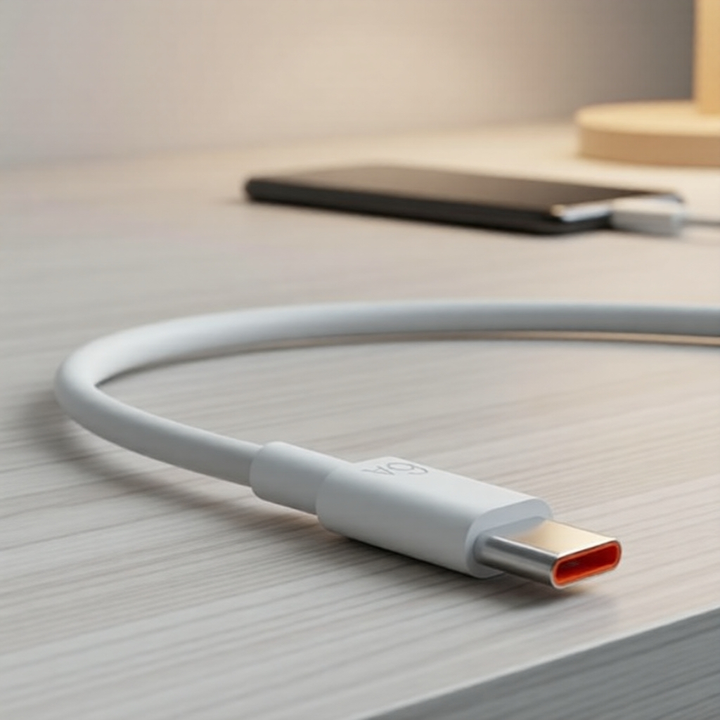Cabo de Carregamento Super Rápido 33W 6A USB-C 1m para Huawei/Xiaomi/Vivo