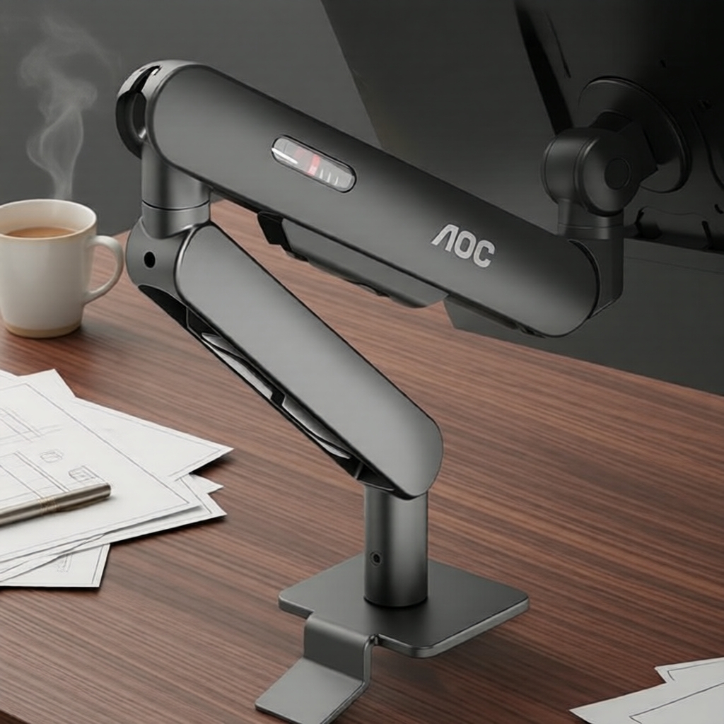 AOC AM400PLUS Suporte para monitor único de mesa, altura ajustável, compatível com monitores de 17-34 polegadas e peso