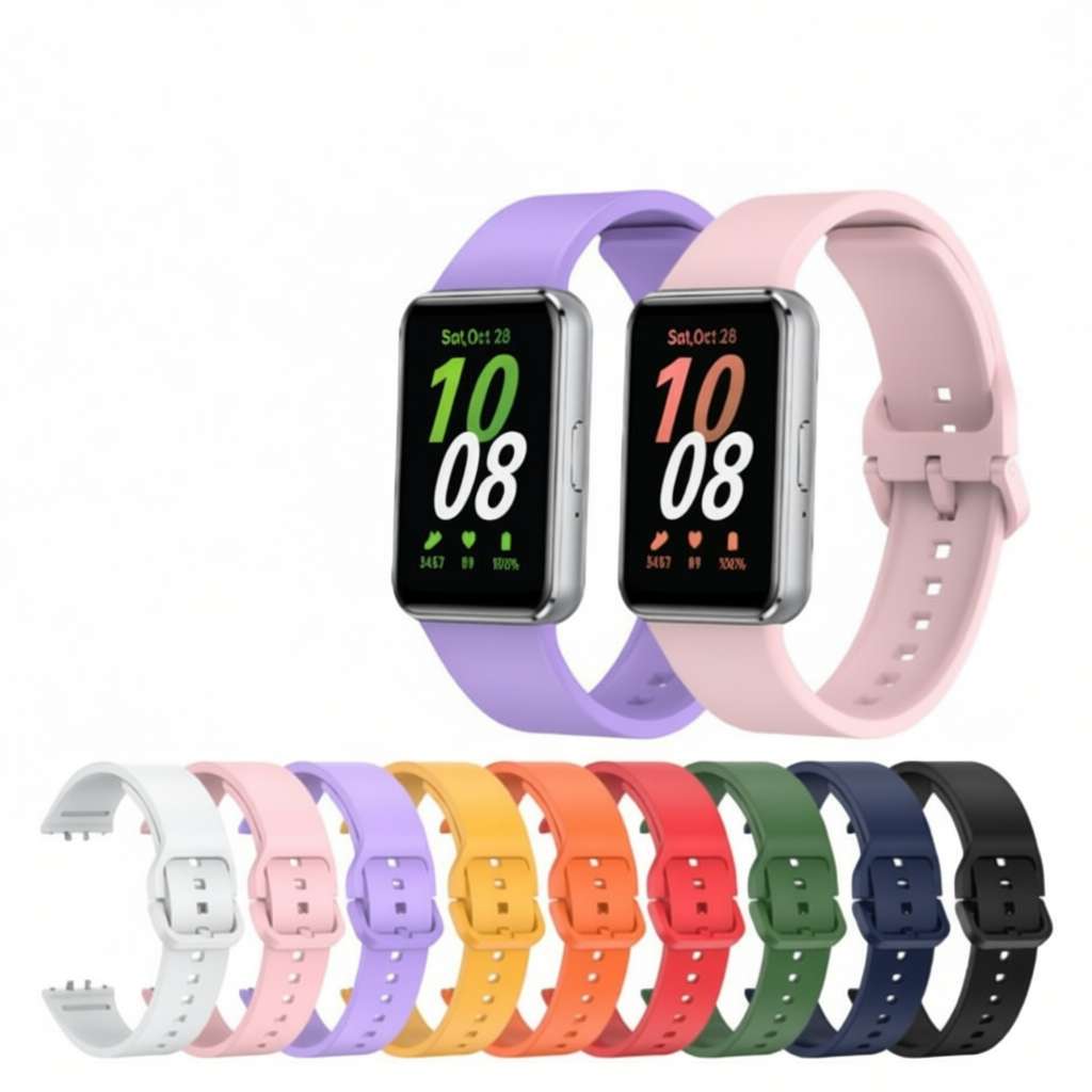 Pulseira para Samsung Galaxy Fit 3 Sm-R 390 pulseira de silicone de cor de metal