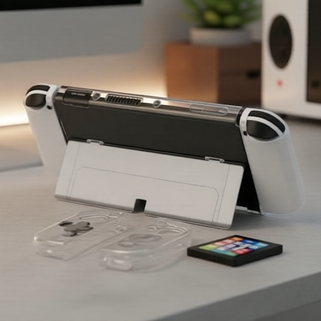 Capa transparente TPU dividida para Nintendo Switch OLED Joy-Con com proteção de moldura