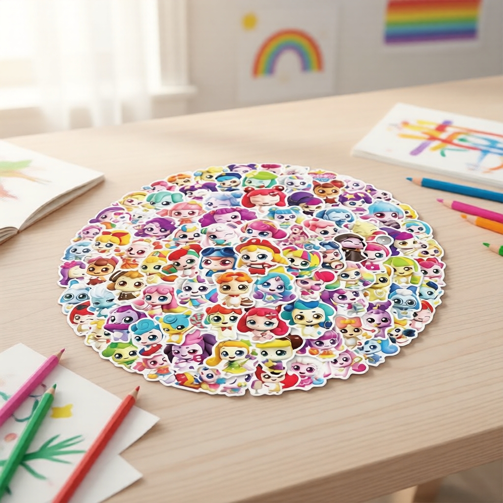 Adesivos Mini Impermeáveis Cute Teenieping 100 Unidades para Decoração de Celular e Caderno