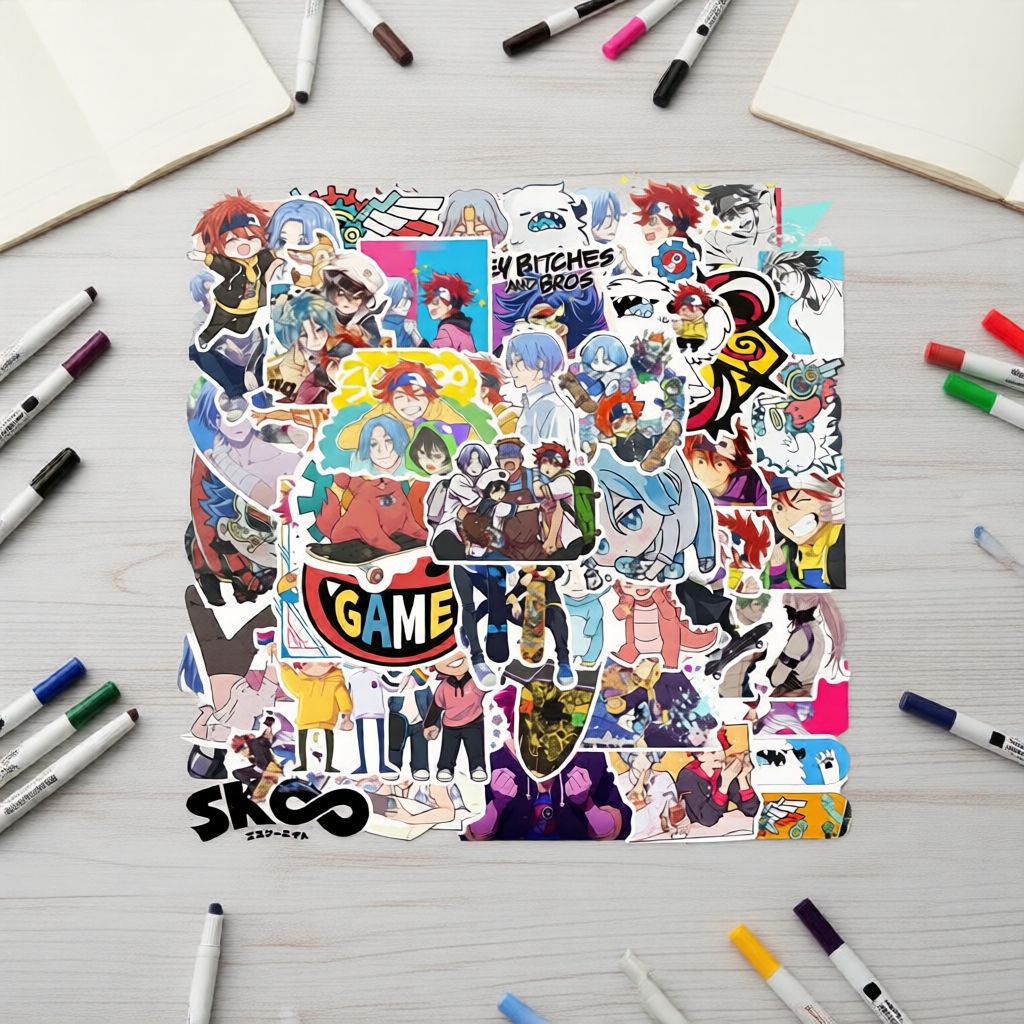 Sk8 O Infinito Adesivo Anime de Personagem Bonito 54 Peças à Prova D'água para Celular & Laptop