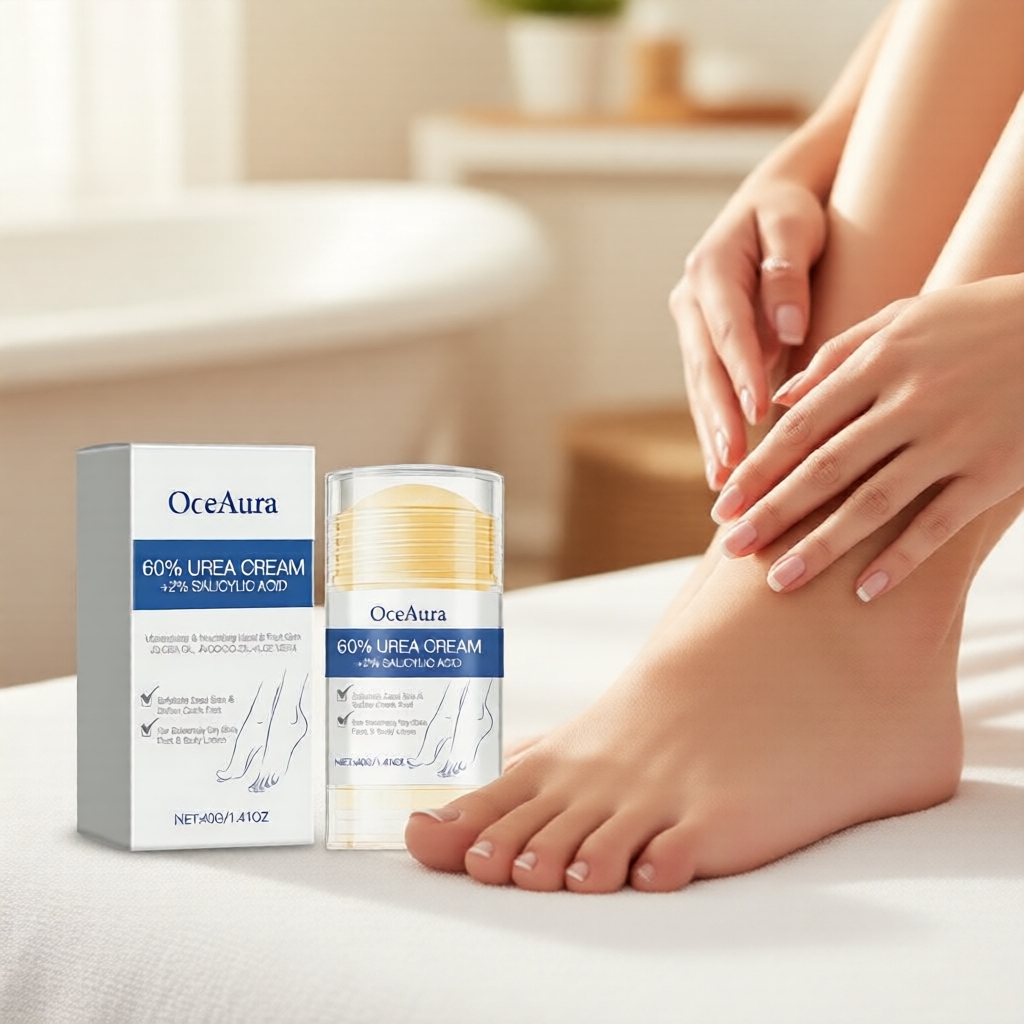 Bastão de Creme de Ureia com 60% de Ureia e 2% de Ácido Salicílico para Pés com Calcanhares Rachados e Secos – Bálsamo