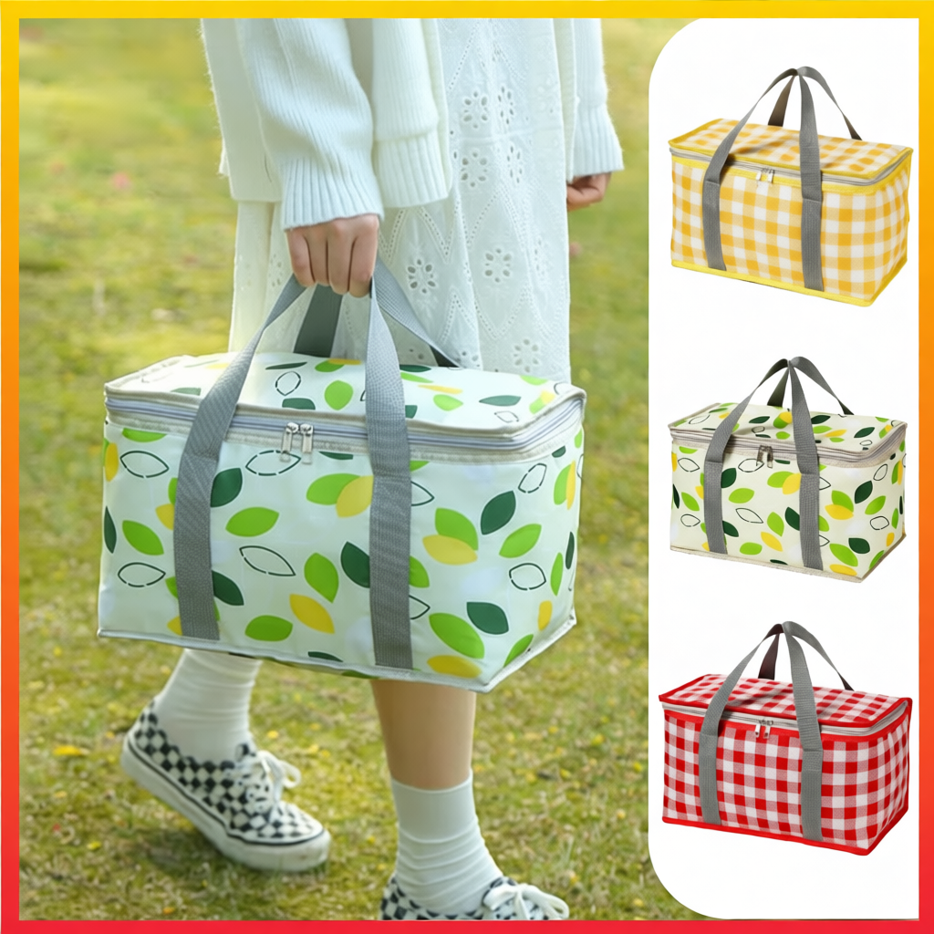 BOLSA TERMICA PORTATIL 12L Lâmina de Alumínio Reforçada CESTA DOBRAVEL COOLER SACO PIQUINIQUE ECOLOGICA CAMPING