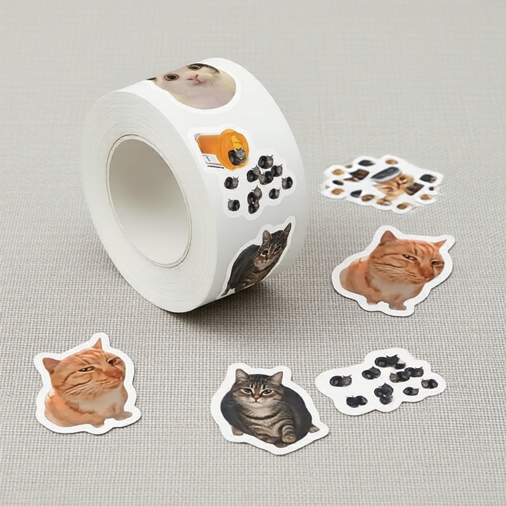 500 Unidades/Rolo de Adesivos de Gato de Fantasia - 10 Designs para DIY & Presentes para Amantes de Gatos