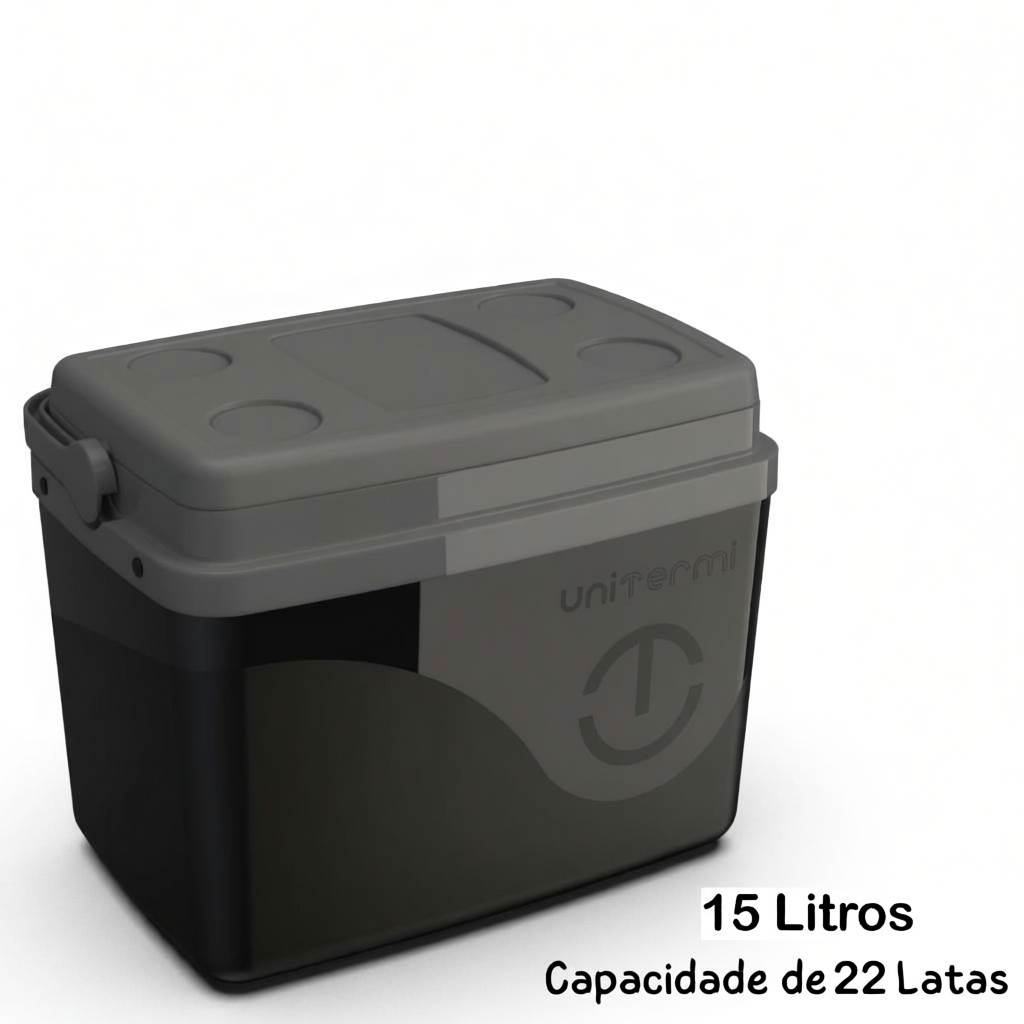 Caixa Térmica Cooler 15L Para Praia Camping Viagem Com Alça 22 Latas Unitermi Reforçada