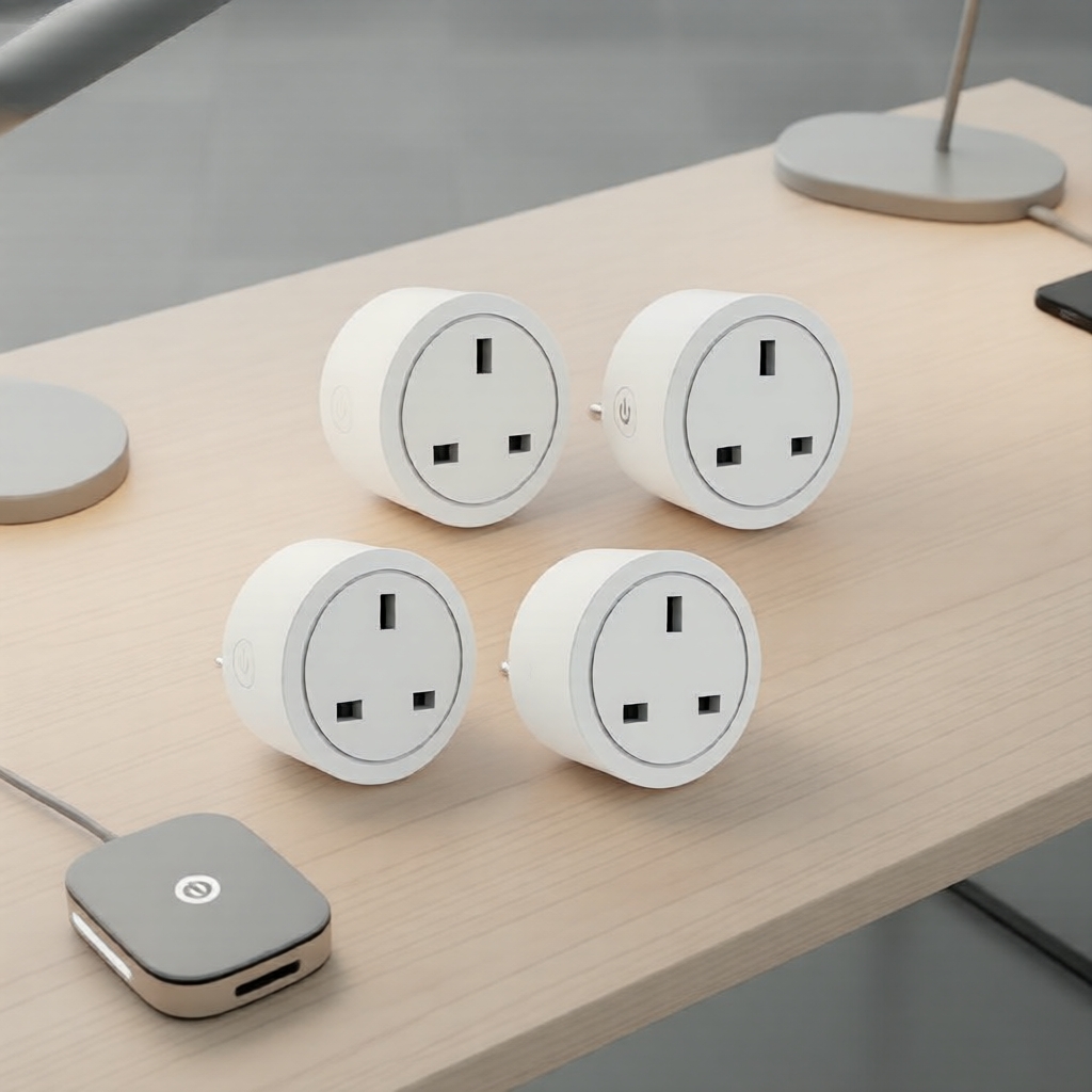 Plugue Inteligente Wi-Fi Tuya, Tomada do Reino Unido, Compatível com o Aplicativo Smart Life e Alexa/Google Home