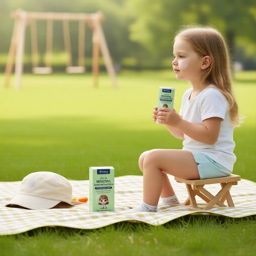 Bastão Protetor Solar FPS 50 Infantil – PA+++ à Prova d'Água, Proteção UVA/UVB, Hidratação Facial 24H