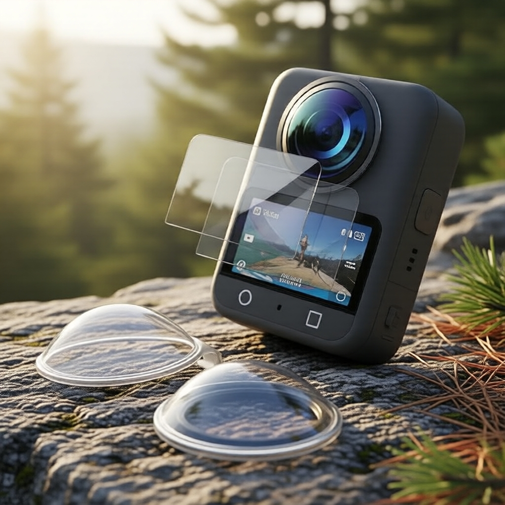  Película de vidro temperado + protetora de tela para lente DJI Osmo 360, resistente a riscos e desgaste, acessório para