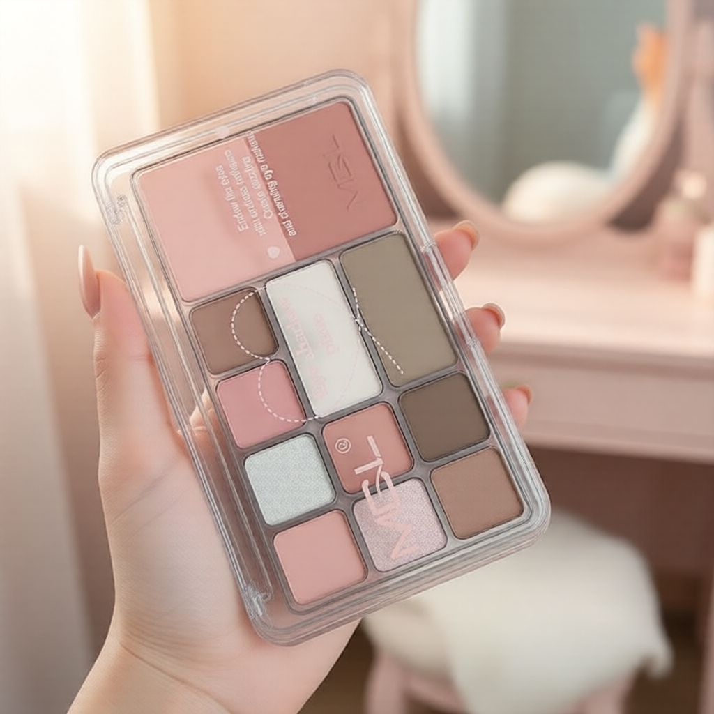 MGL Paleta Tudo-em-Um com 12 Tons para Maquiagem Diária de Outono/Inverno, Contorno, Blush, Sombra