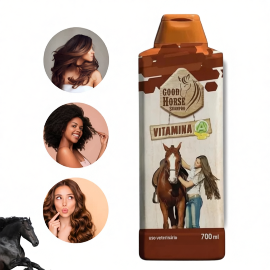 Shampoo Good Horse - Shampoo de Cavalo Com Vitamina A Para Crescer Cabelo