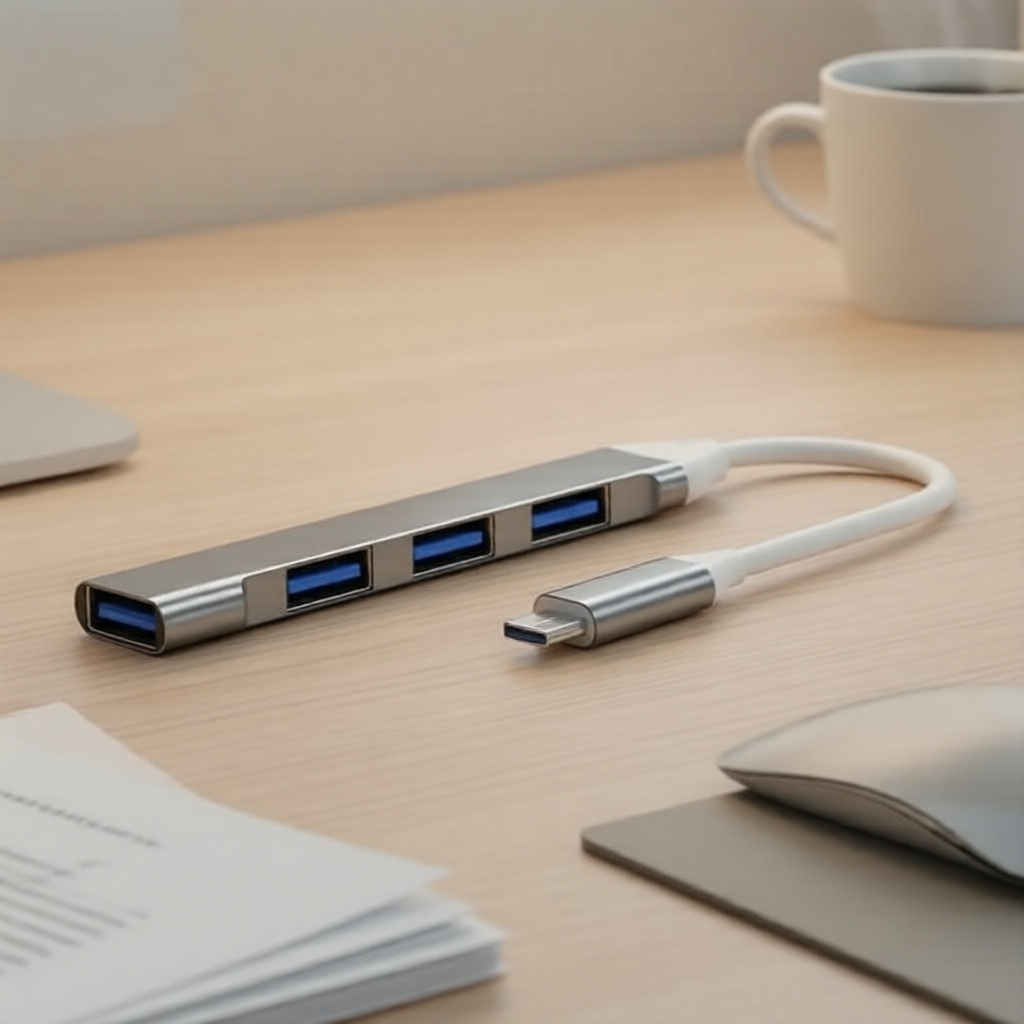 Hub USB 3.0 de Alumínio: Portas VGA e Type-C, Divisor de Alta Velocidade para PC/Telefone/Mouse
