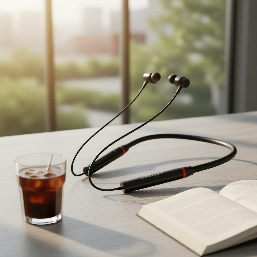 Fones de Ouvido Esportivos Lenovo HE05X II, Faixa de Pescoço Magnética, IPX5 à Prova d'Água, Bluetooth, Microfone,